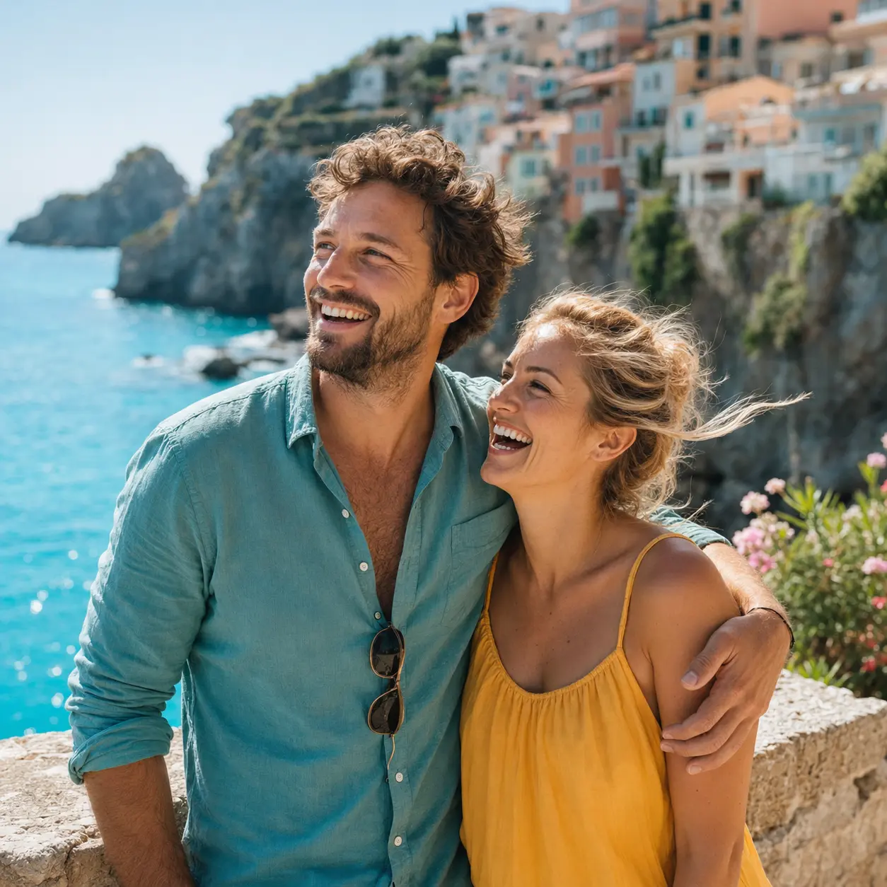 Glücklicher Moment auf einer Reise